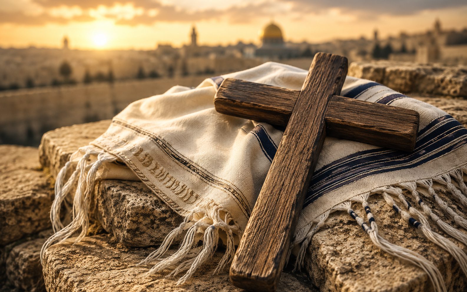 CROSS ON-JEWISH PRAYER SHAWL